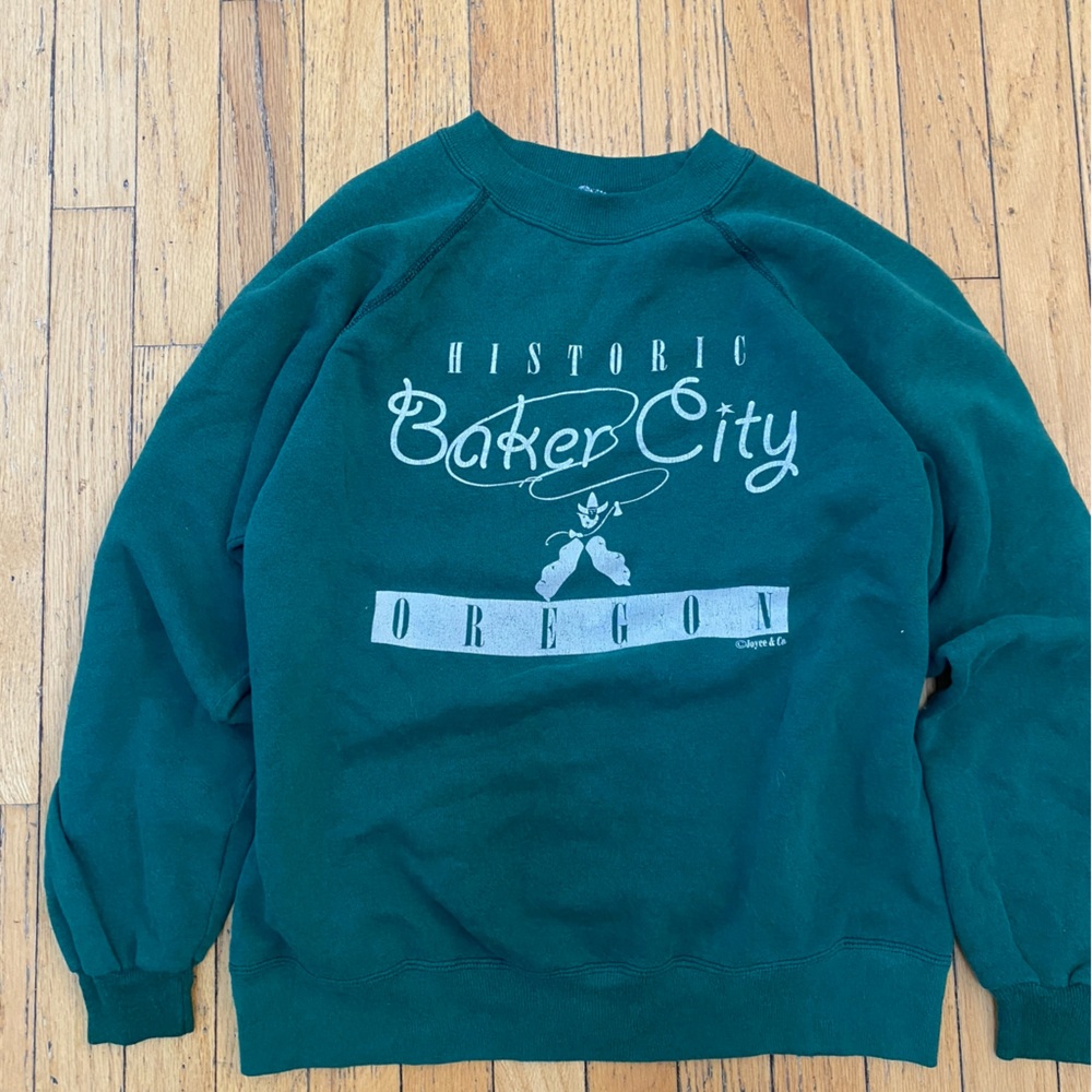 Baker City Oregon Green Crewneck